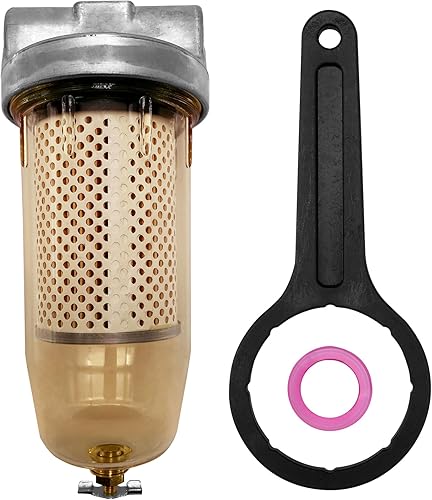 Conjunto de filtro de tanque de combustible 496 Reemplazo para gasolina y agua diésel separada 30 micrones máx. 25gpm 150psi con zinc 1 "NPT tapa