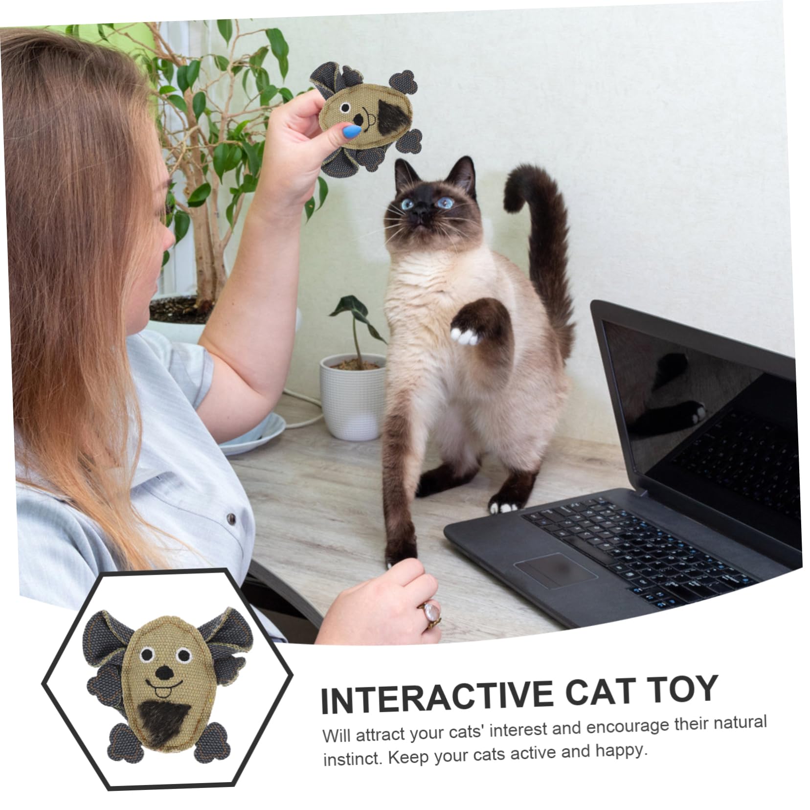 DOITOOL 15piezas Juguetes para Gatos Ratón De Larga Interactivos De Lona Juguetes Molares Divertidos para Gatitos Accesorios para Mascotas Estimulantes