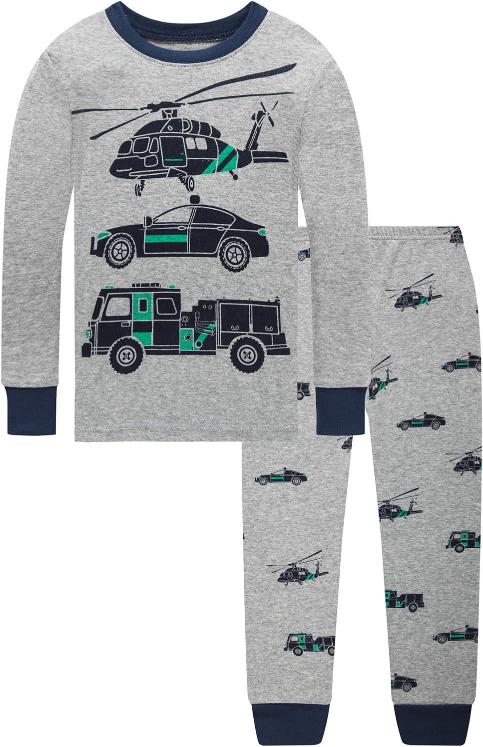 Dolphin&Fish Boys Pajamas 4Piece Toddler Kids Pjs Sets Cotton Toddler Clothes Sleepwears - Image 2