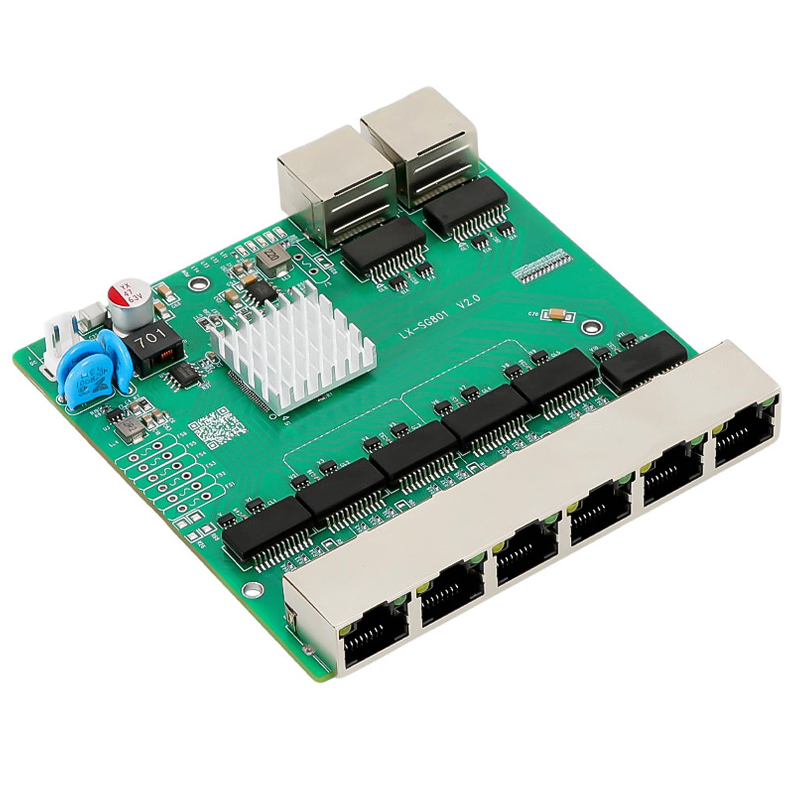 Interruptores Gigabit Ethernet RJ45 de 8 puertos con 48 V, estándar
