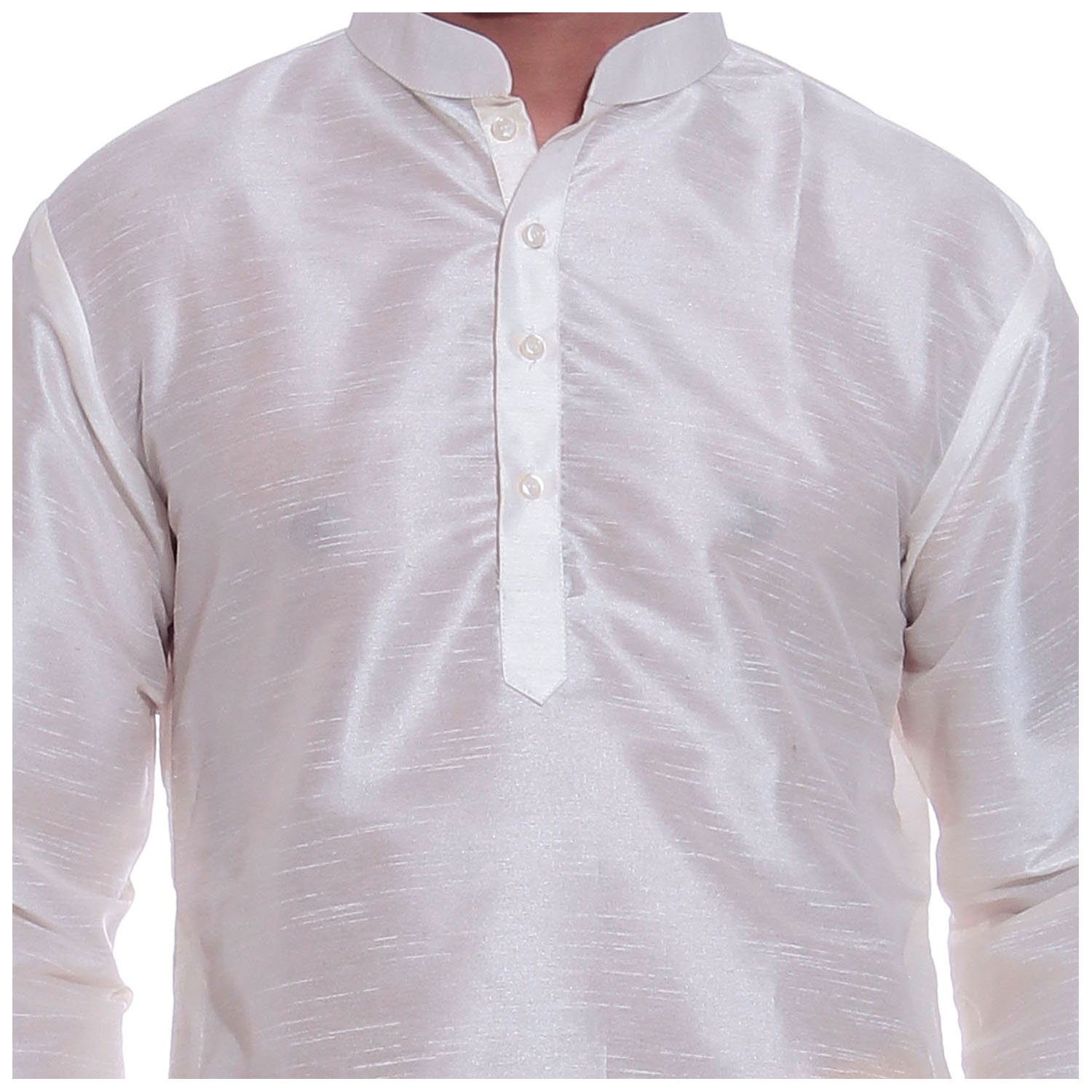 Tag 7 Arte de seda Dhoti Kurta 42 blanco para hombre, blanco, 42