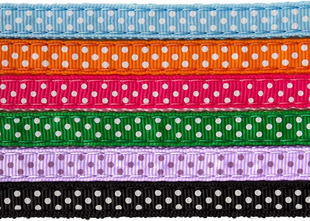 PUPTECK Breakaway Cat Collar - 6 pcs Spots Adjustable Collars with Bell Fit Kitty Puppy