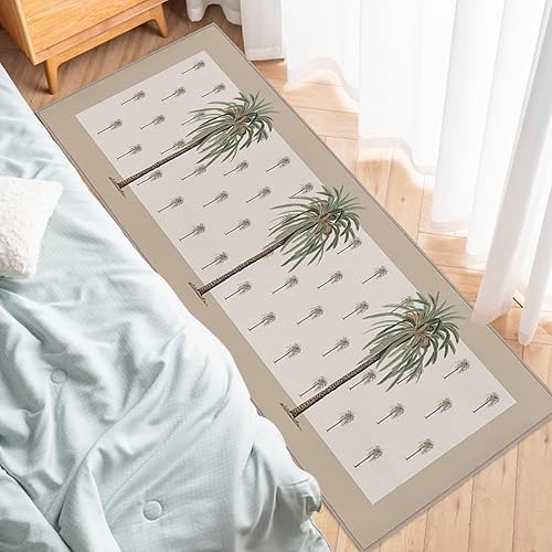 Miniatura 4 de Tapetes de cocina para pasillos, verano tropical, palmera, palmera, marrón, lavable, antideslizante, para lavandería, baño, baño, 23.6 x 70.9