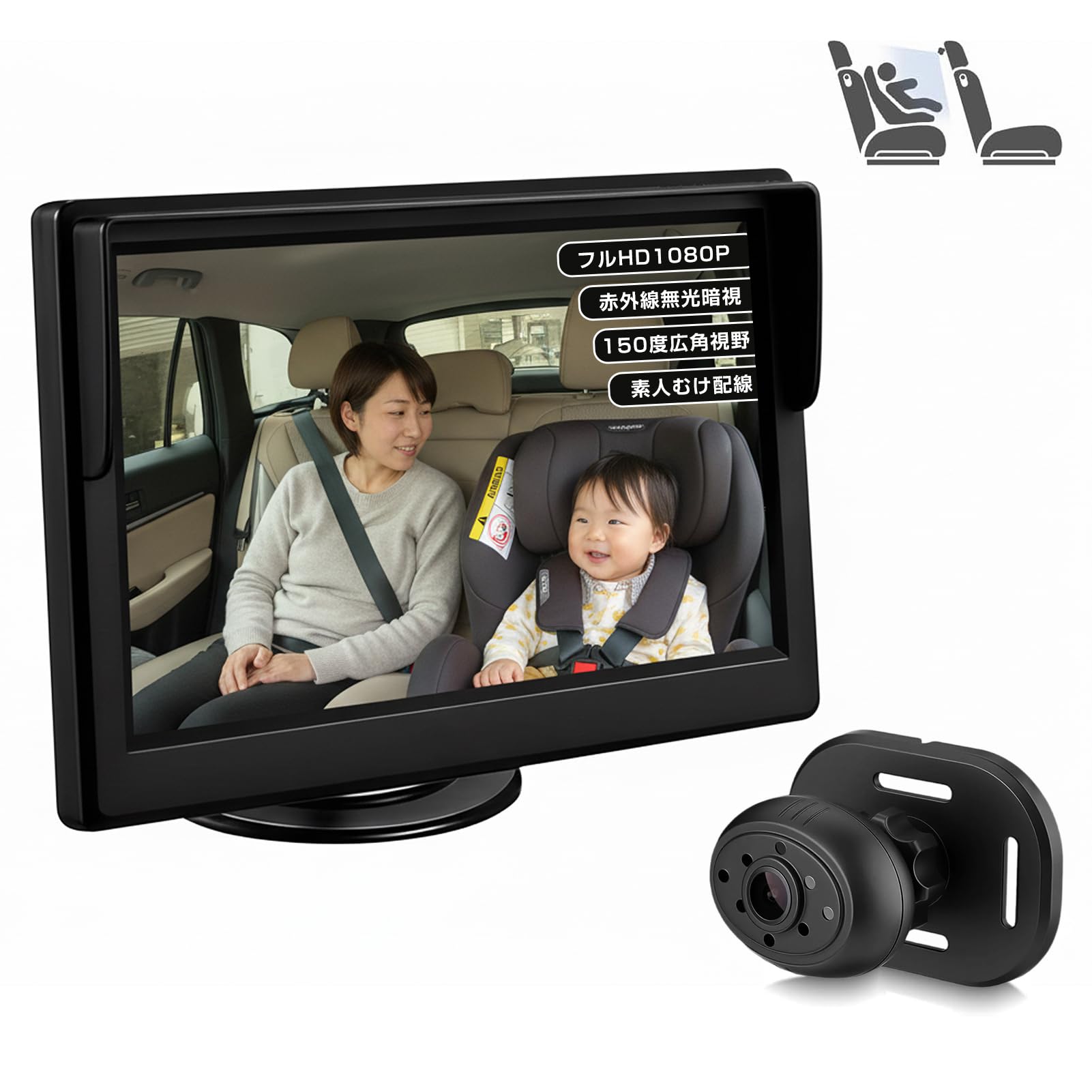 Amazon.co.jp: Antion 車用ベビーモニター 5インチ IPS液晶 AHD1080P