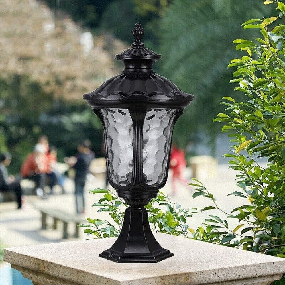 Lampa Słupki Europejskie Zewnętrzne Lampy Słupkowe Retro Aluminiowa Lampa Kolumnowa Wodoodporne Ogrodowe Dziedziniec Willi Światło Zewnątrz i Drogę(Black)