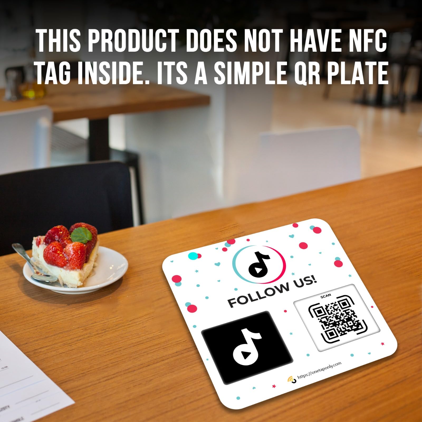 Plaque QR pour TikTok-Obtenez plus d'avis, d'abonnés et augmentez votre présence – Support d'examen – Panneau d'examen de code QR – Ahésif au dos (1 plaque TikTok-QR-Plate)