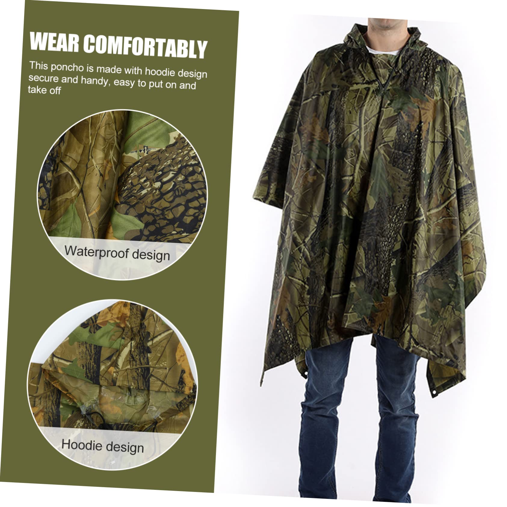 FOMIYES Poncho de Pluie Accessoire Pluie Décorative Poncho Militaire Résistant à L'usure Polyester et Pvc Rapide Séchage pour Activités en Plein Air