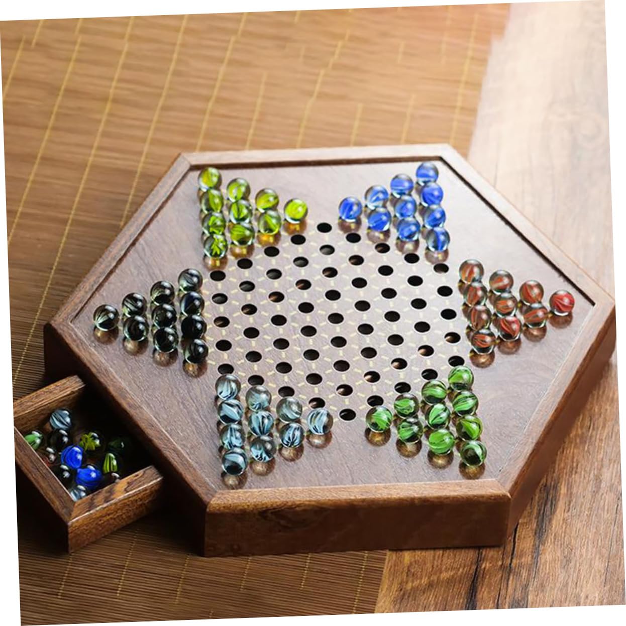 Juego de Tablero de Ajedrez de Madera Marrón, 1 Set con Cajón