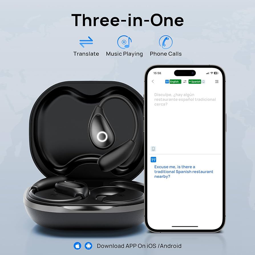 Translation Earbuds - 3-in-1 Real Time AI Translator