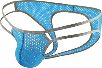 QiaTi Mens Jockstrap Underwear Sexy Mens Thong G-String Mesh Breathable Athletic Supporter for Men Daily