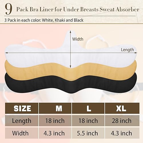 Miniatura 3 de 9 forros de algodón para brasier para sudar, almohadillas absorbentes de sudor debajo de los senos para mujeres y niñas