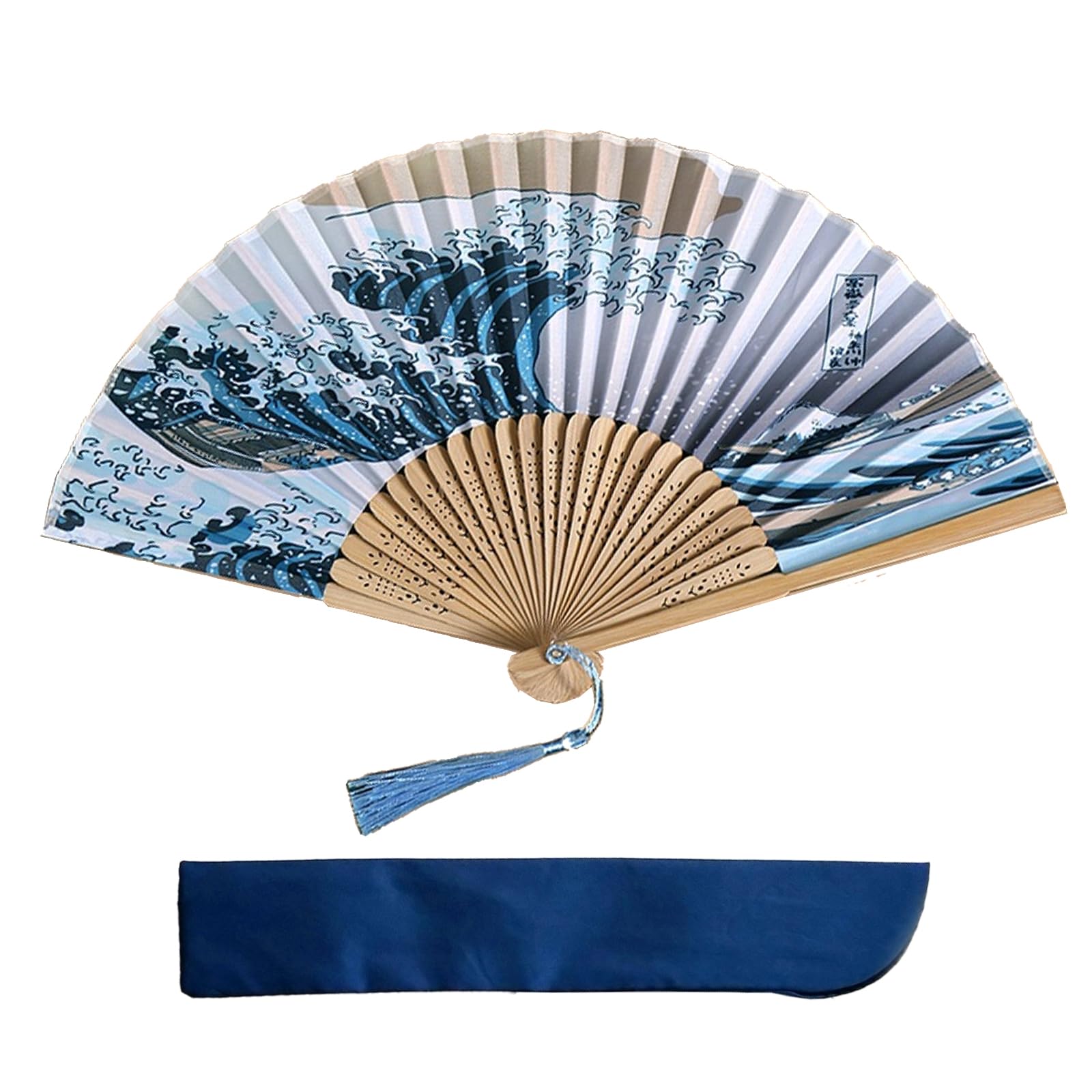 Silk Bamboo Handicraft Fan, Japanese Style