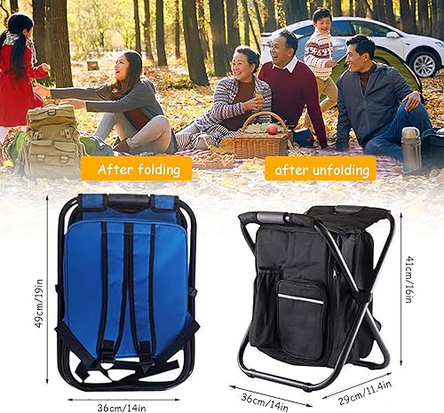 Miniatura 2 de Taburetes de campamento, silla de mochila para entusiastas del aire libre, silla de pesca portátil con gran capacidad, duradera y compacta, regalo