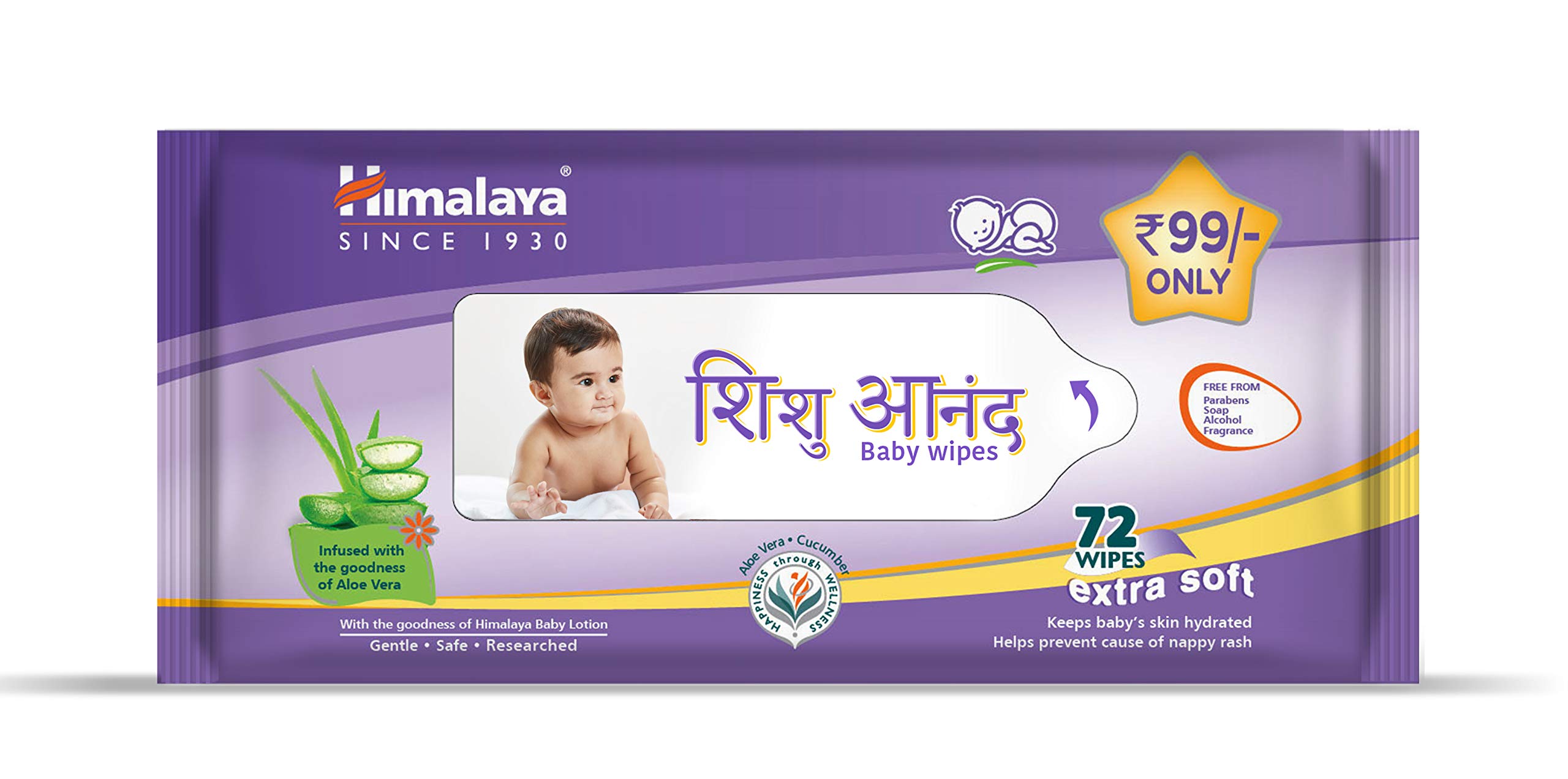 himalaya Shishu Anand Baby Wipes with Aloe Vera & Licorice, 72 Wipes | pH Balanced | Gentle on Skin| Clinically Tested-picture-33
