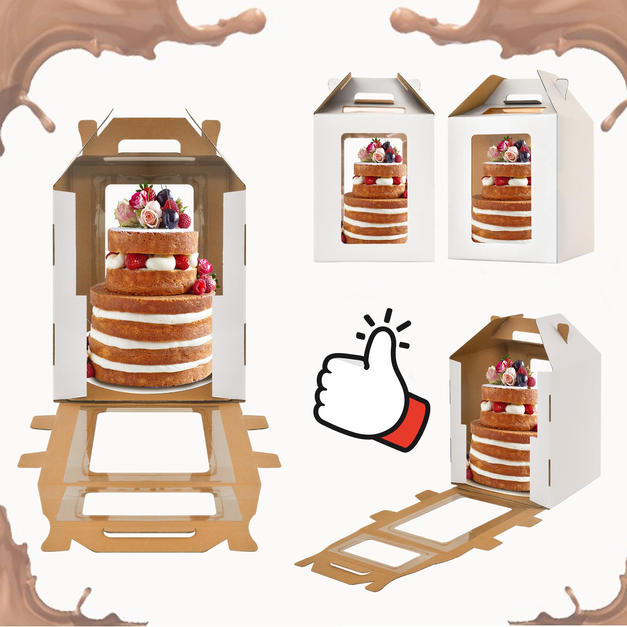Tall Cake Boxes with Windows - Display Your Cakes! -4 Tall Cake Boxes with Windows - Display Your Cakes! -4