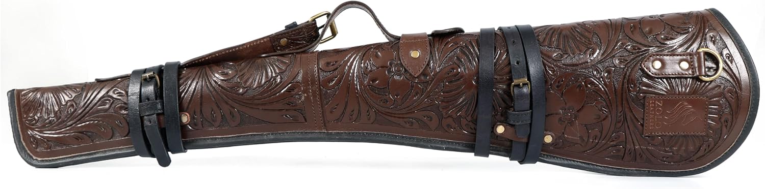 Genuine leather Lever Action Rifle scabbard 33" Western hardwex Antique Gun cover fits 16 to 20 Inch Barrel Length Shotgun Winchester Case for Wild Bunch Shooting