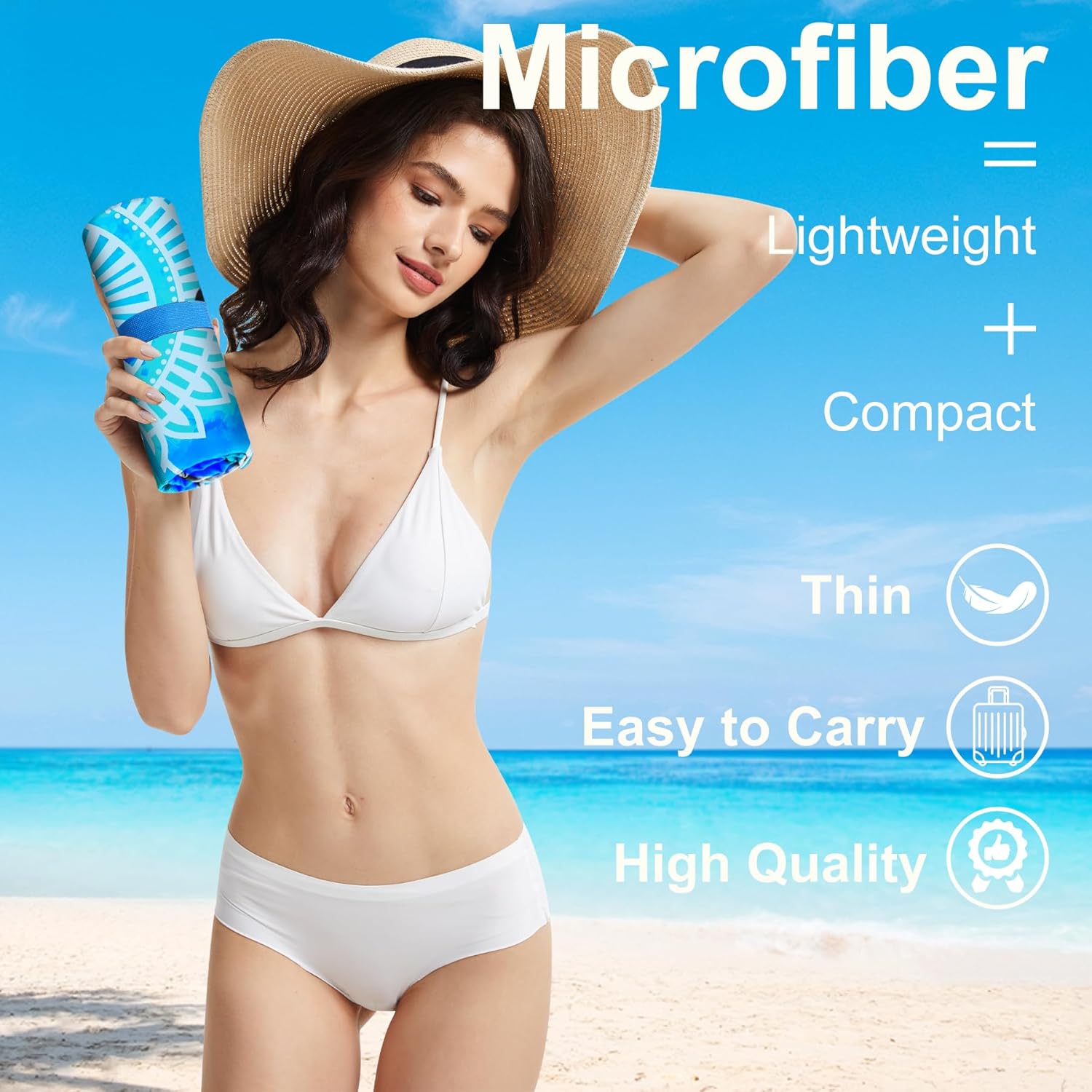 4 Packs Lightweight Thin Microfiber Beach Towel Oversized Quick Dry Compact Sandproof Clearance Towels Sand Free Camping Swimming Accessories Essentials Women AdultsPineapple Flower Turtle Flamingo