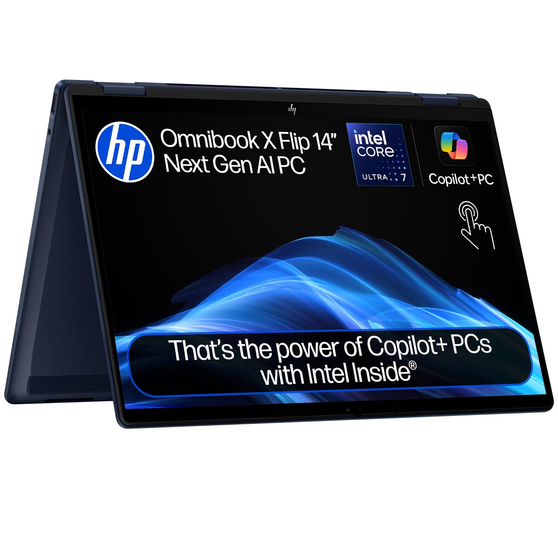 HP OmniBook X Flip 2-in-1 Next Gen AI 14" Laptop | CoPilot+ PC | Intel® Core™ Ultra 7-256V Processor | 16GB RAM | 1TB SSD | Intel Arc™ 140V Graphics | 2K OLED Touchscreen | Windows 11 | 14-fm0006sa