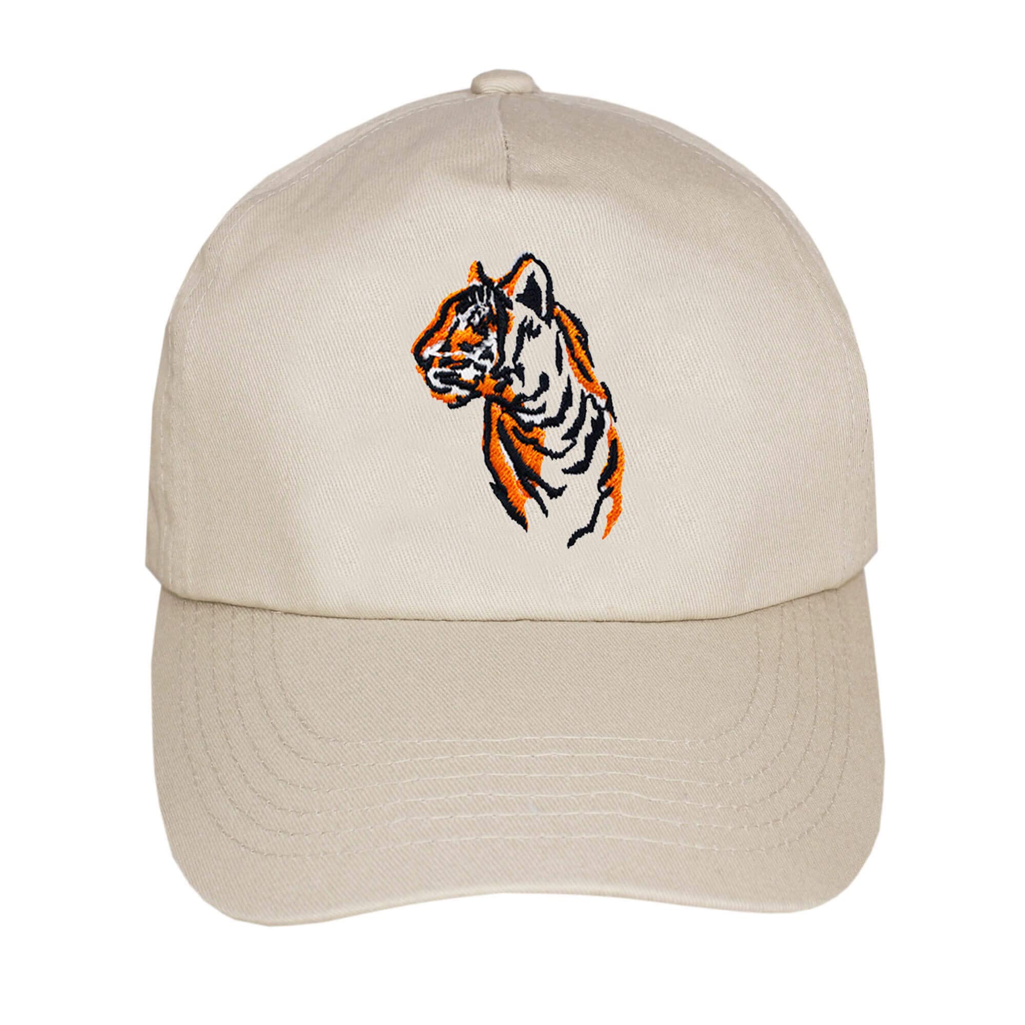 Teddyt's Men's Natural Tiger Embroidered Baseball Cap Sun Hat (Natural)