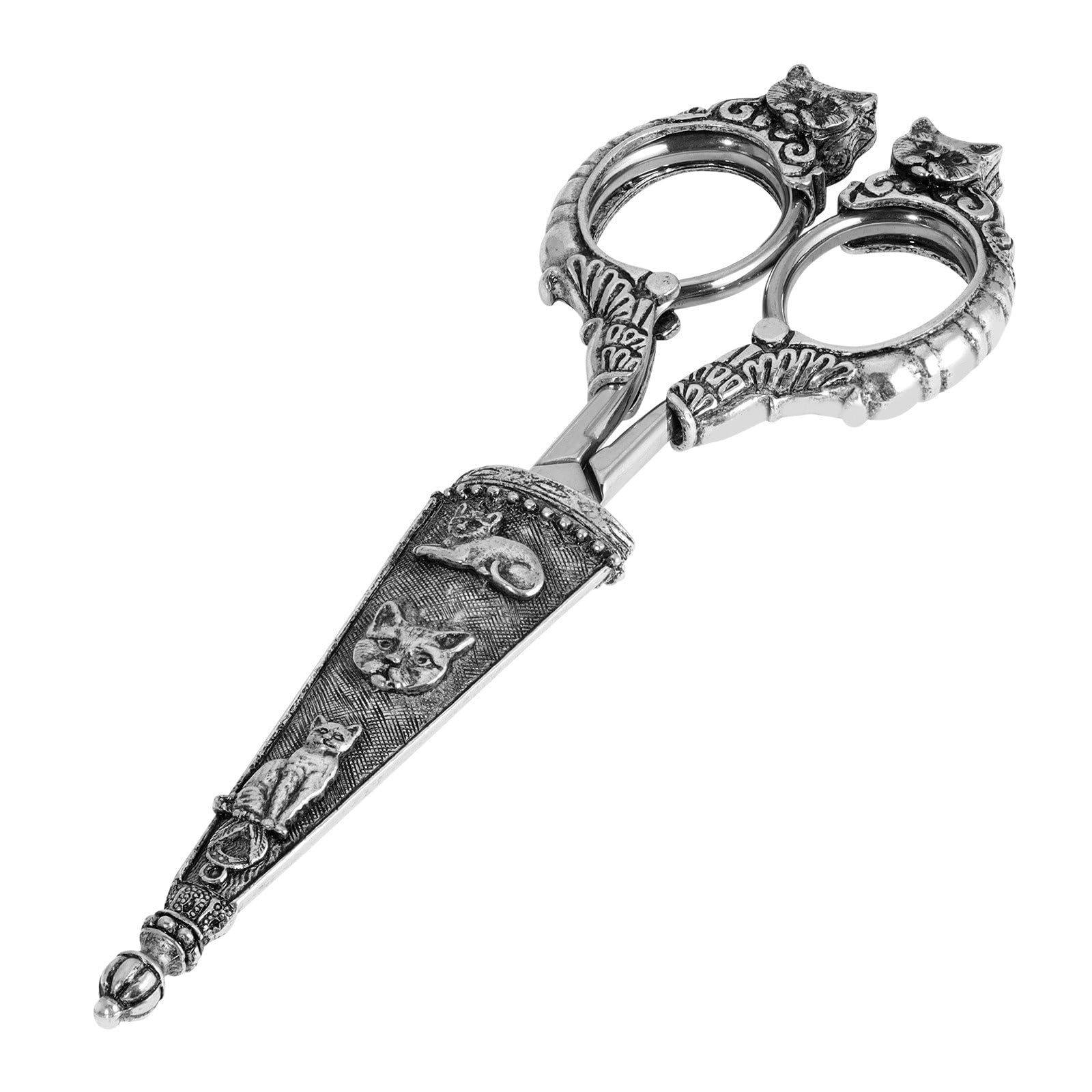 1928 Jewelry Antiqued Sheath Classic Stainless Steel Cat Scissors
