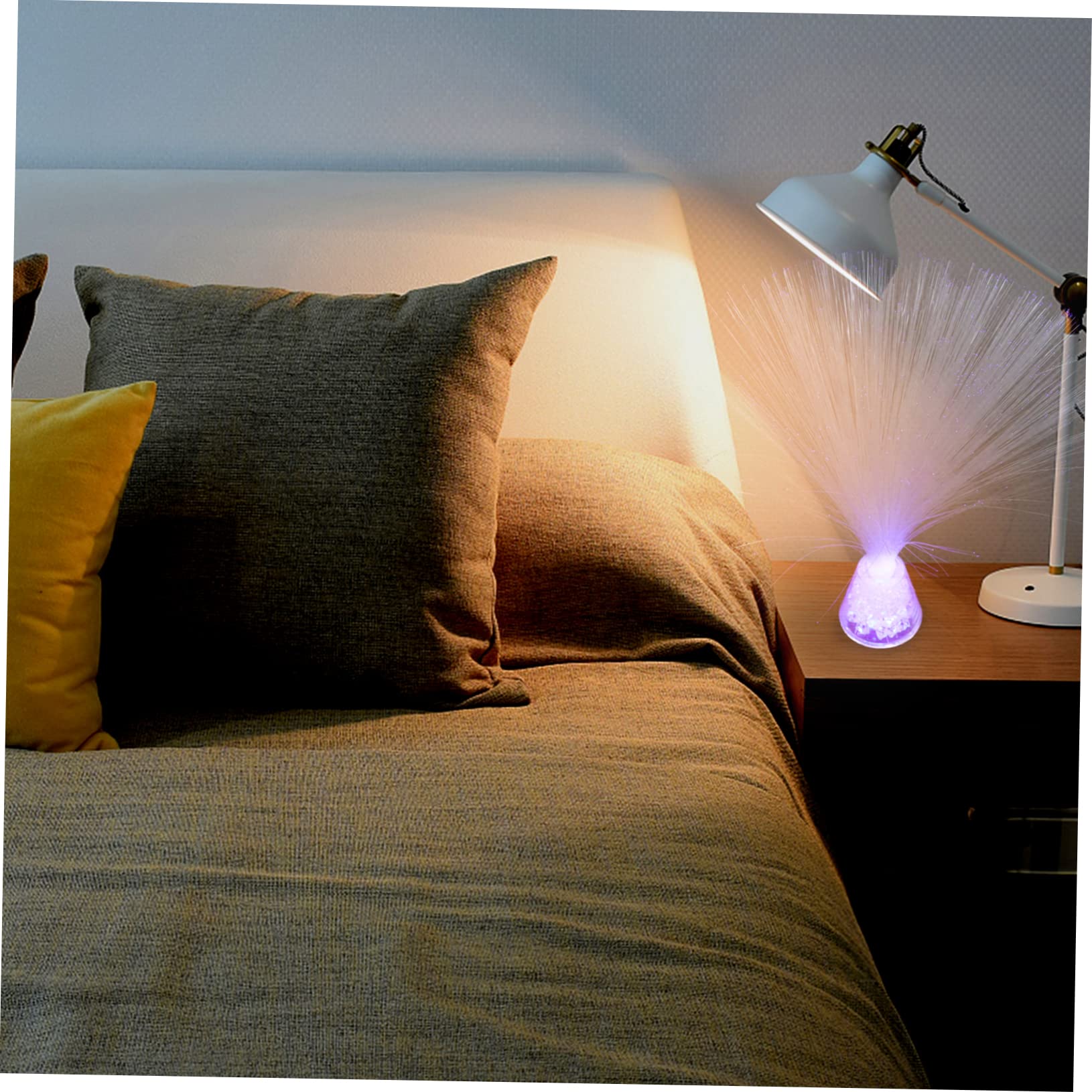 jojofuny Bright Tabletop Light Decor Fiber Optic Lamp Night Stand Lamp for Home Office