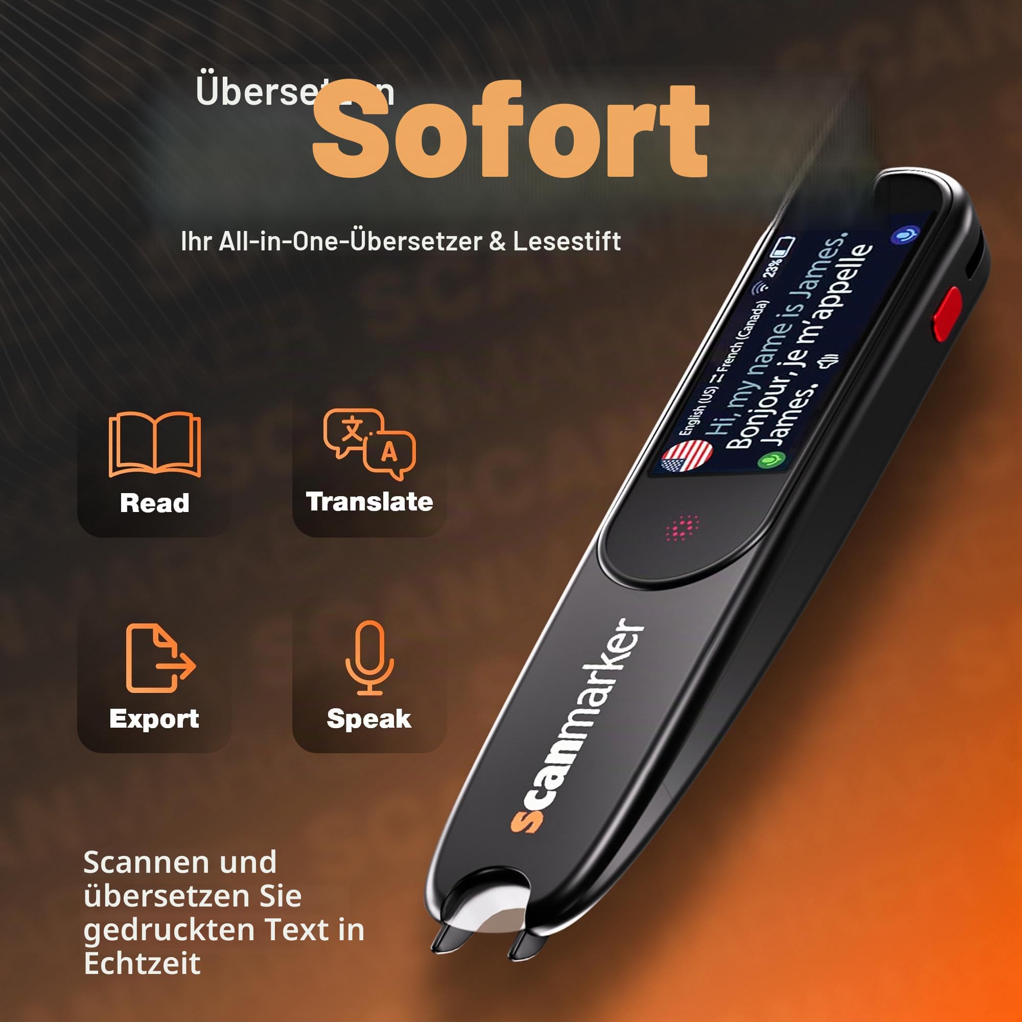 Scanmarker Pal Stift Scanner Übersetzungsstift Lesestift Text-zu-Sprache Übersetzer Stift über 100 Sprachen Scanstift