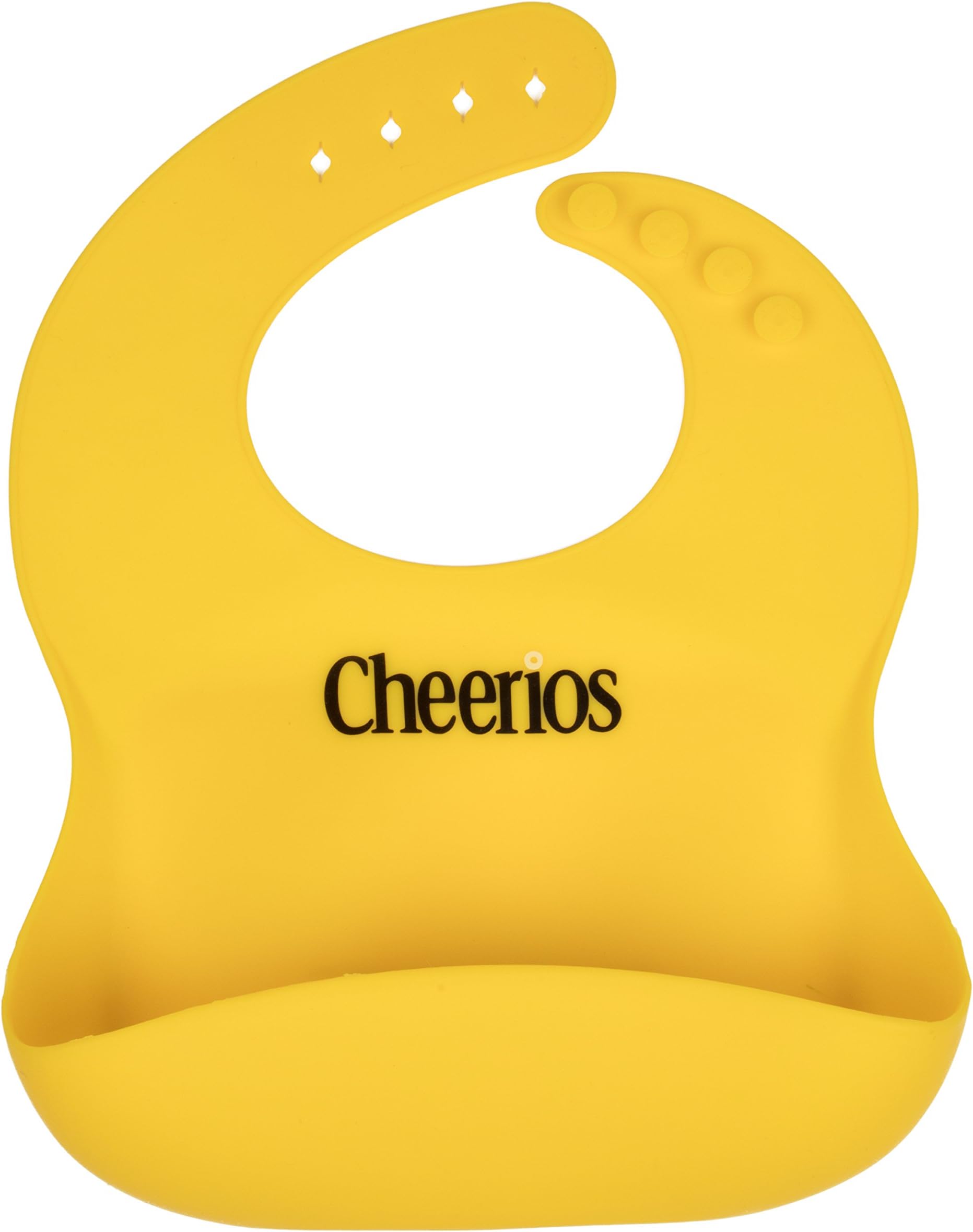 Cheerios Silicone Baby Bib- Easily Wipes Clean, Water, Spill and Stain Proof- Toddler Food Catcher w Adjustable, Comfortable Soft Neck - BPA Free- For Boys and Girls