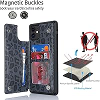 Vista 173 de Cavor for iPhone 11 Wallet Case with Card Slots Holder,Premium PU Leather Kickstand Feature Case [Wrist Strap] Double Magnetic Clasp Shockproof Flip