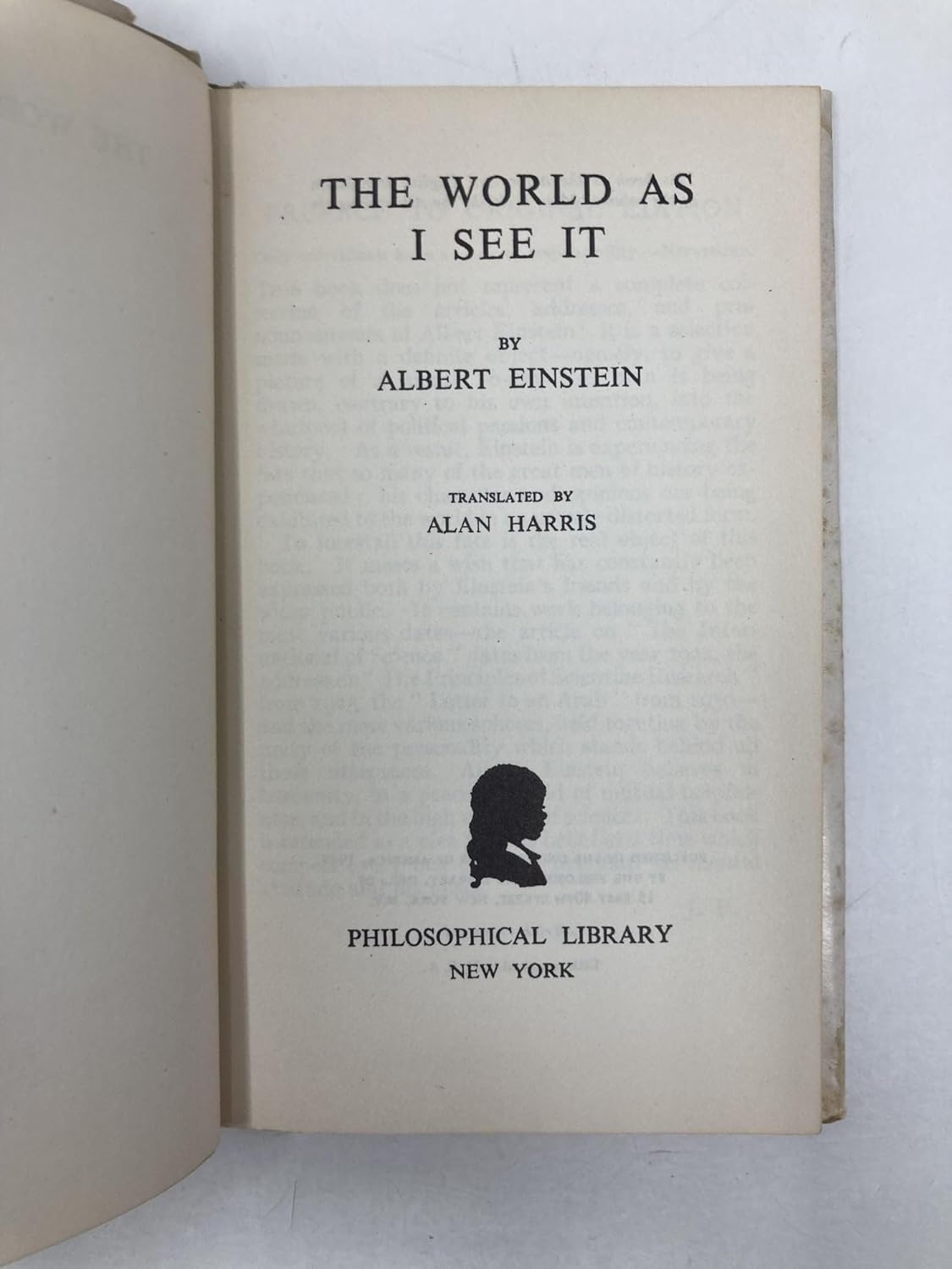 The World As I See It [Mein Weltbild] (The Wisdom Library)      Hardcover – January 1, 1949