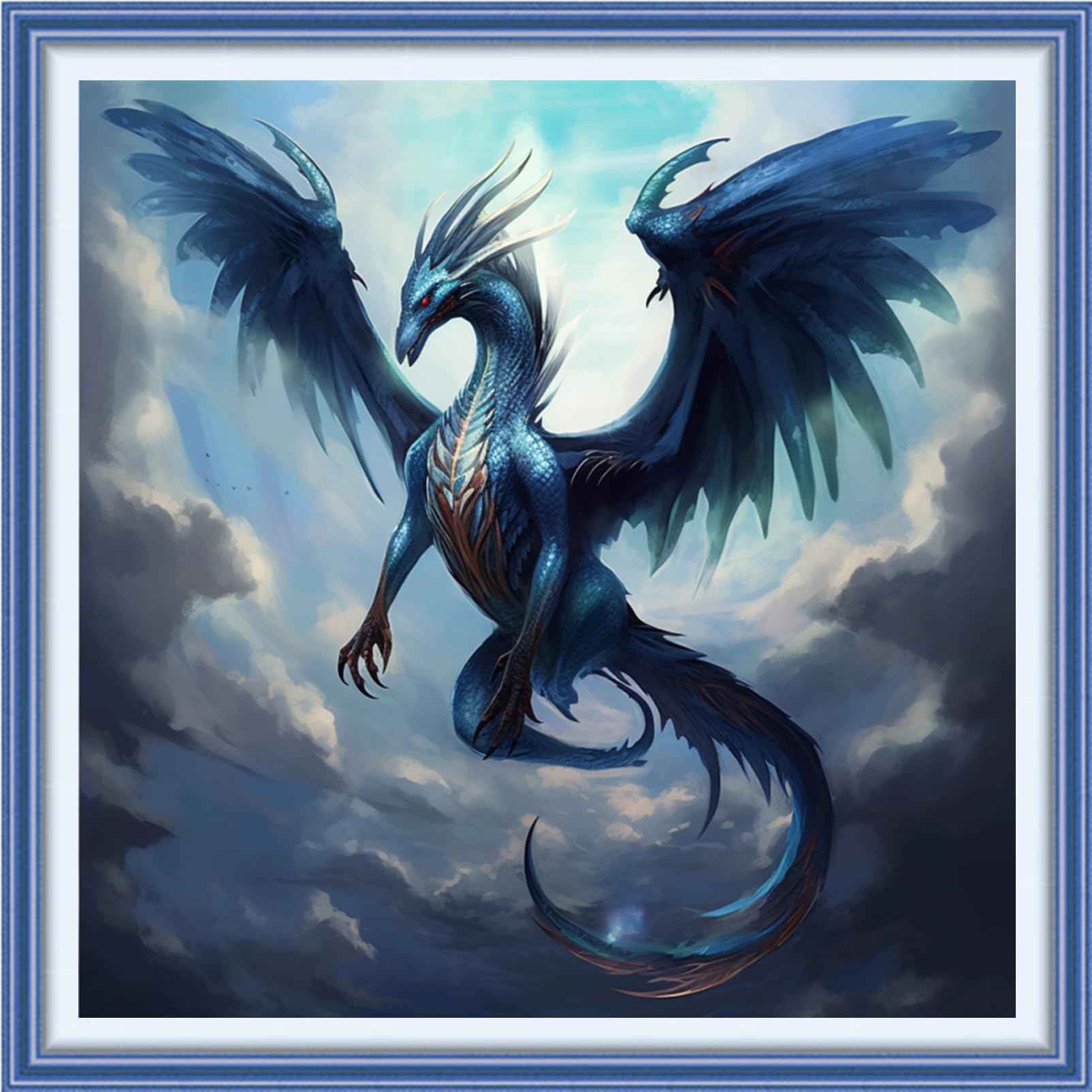 Findvoor Stamped Cross Stitch Kits for Beginners Full Range of Cross Stitching Embroidery Pattern for Adults, 11CT DIY Needlepoint Embroidery Starter Kits-Dragon Flight 17.7x17.7 inch