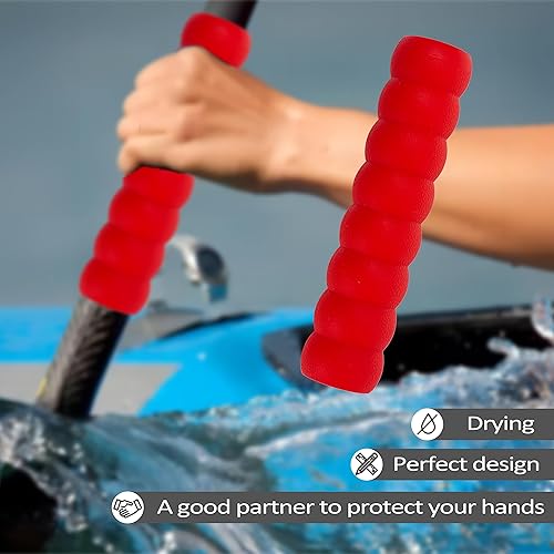 Miniatura 3 de Clydlan Paquete de 2 empuñaduras para kayak, agarre antideslizante para remos desmontables, accesorios de kayak para prevención de ampollas