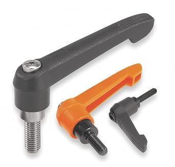 Kipp 06610-2101X40 Fiberglass Reinforced Plastic/Steel Adjustable Handle with M10 External Thread,"NovoGrip" Style, Steel Components, Metric, 40 mm Screw Length, Size 2, Anthracite Gray Color