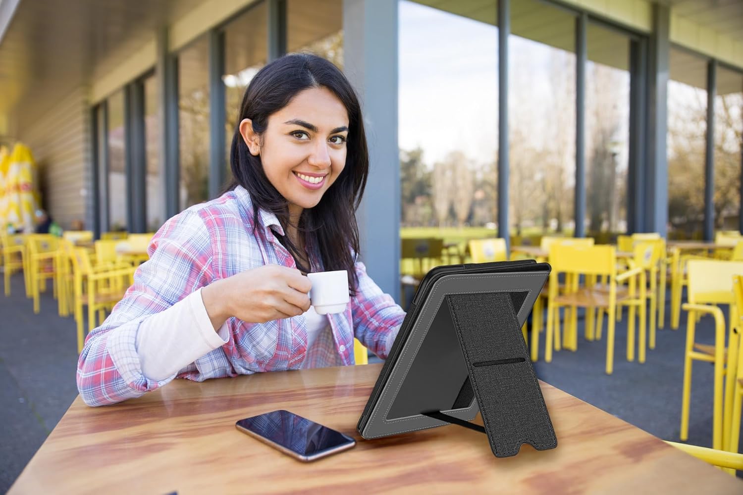 Case for 7/6.8 Kindle Paperwhite (12th/11th Gen, 2024/2021) & Kindle Colorsoft Signature Edition 2024, with Stand, Hand Strap, Auto-Wake/Sleep Fit for TCL Android Ebook.(Black)