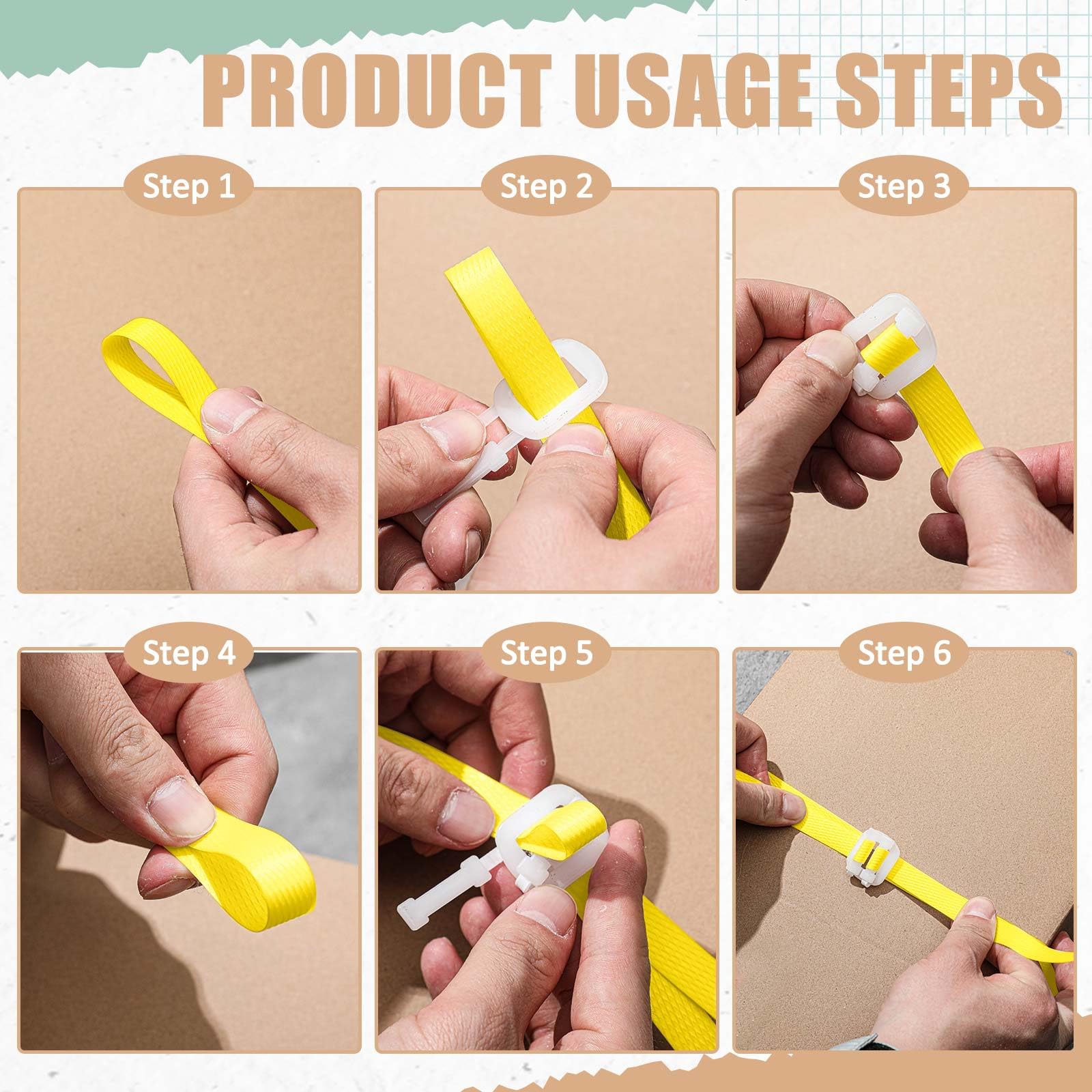 Pallet Strapping Kit - 492ft Yellow Strapping Tape -7 Pallet Strapping Kit - 492ft Yellow Strapping Tape -7