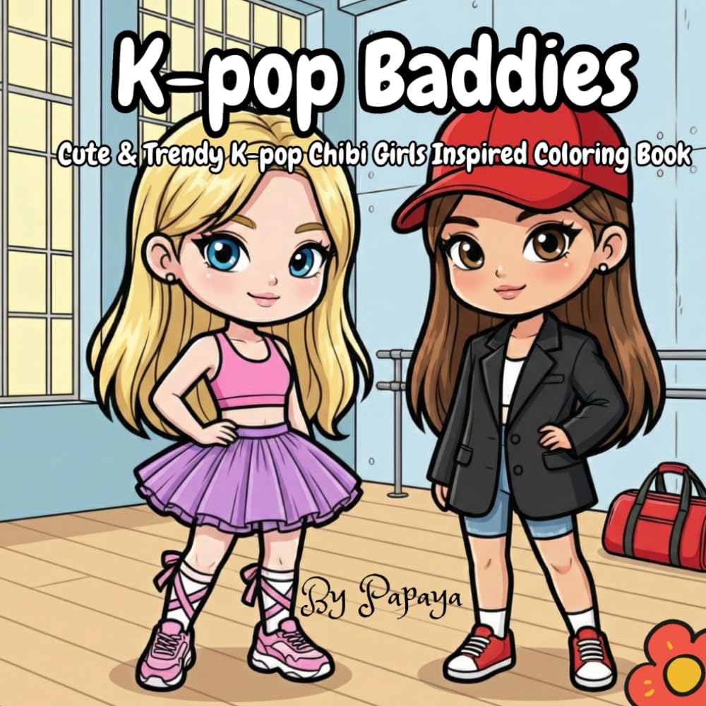 K-pop Baddies: Cute & Trendy Chibi Girls Inspired Coloring Book
