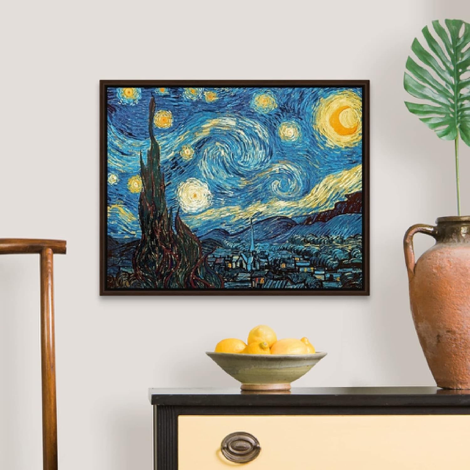 Colorful DIY Paint by Numbers for Adults Beginner Oil Canvas Painting Kits Easy Drawing Paintwork with Brushes Acrylic PigmentHome Decor Gifts — The Starry Night June 1889 By Vincent Van Gogh