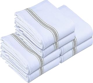 MahMir® Towels Dish Towel, 16x27 Inches (40x70 cm) 100% Ring Spun Cotton Super Absorbent Linen Kitchen Towels, Soft Reusable Cleaning Bar and Tea Towels Set (6 Pack, Grey)