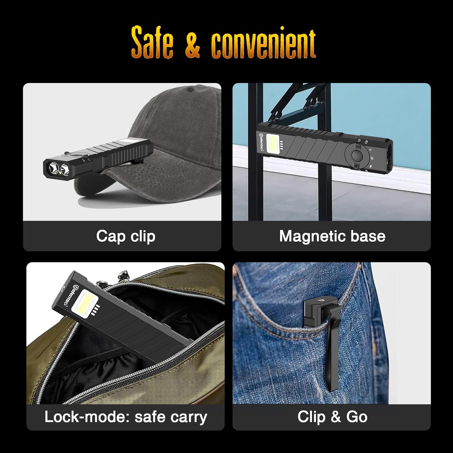 DEFENTAC 1300lm Aluminum EDC Flashlight 5-in-1 Combo