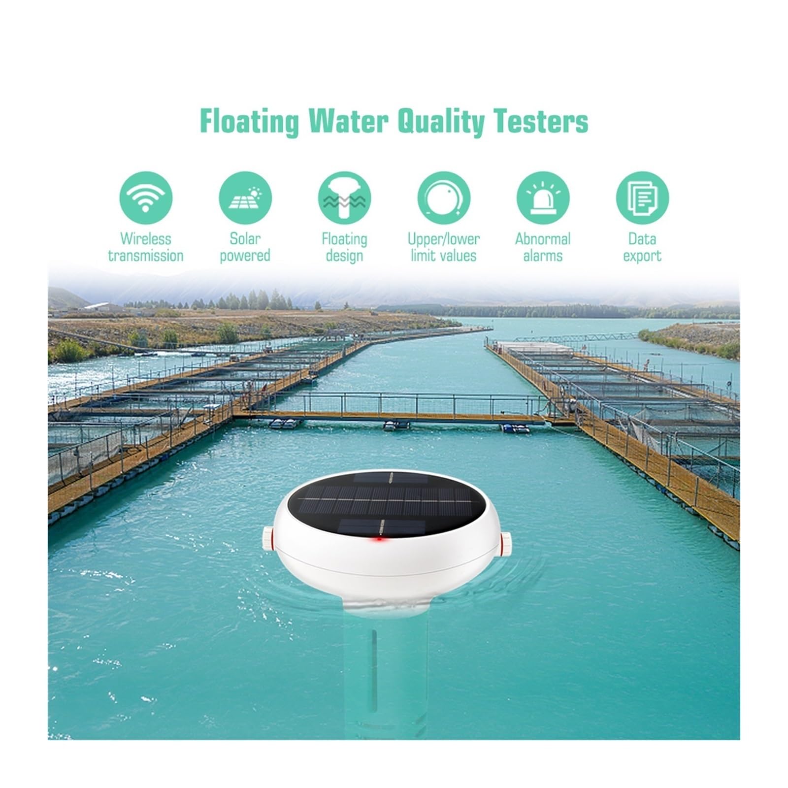 Zestaw do badania wody, Intelligent Chlorin Meter 7 in 1 PH ORP EC Total Dissolved Solids Salinity Temp CL Test Swimming Pool Water Tester