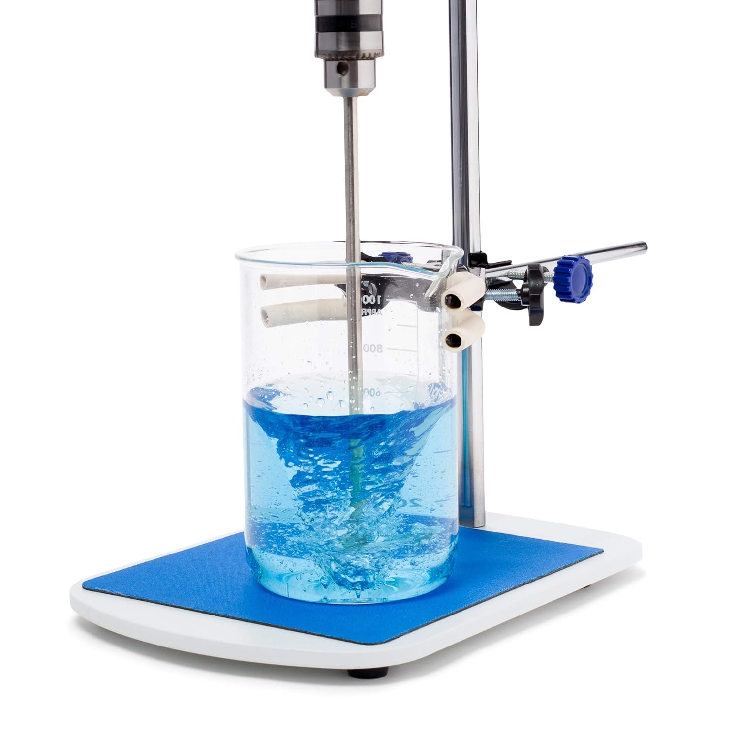 Lab Overhead Mixer Stirrer with Adjustable Speed 100-1500 RPMs, Includes Metal Stand, 4 Blade Impeller, Beaker Clamp (20 Liters): Industrial & Scientific
