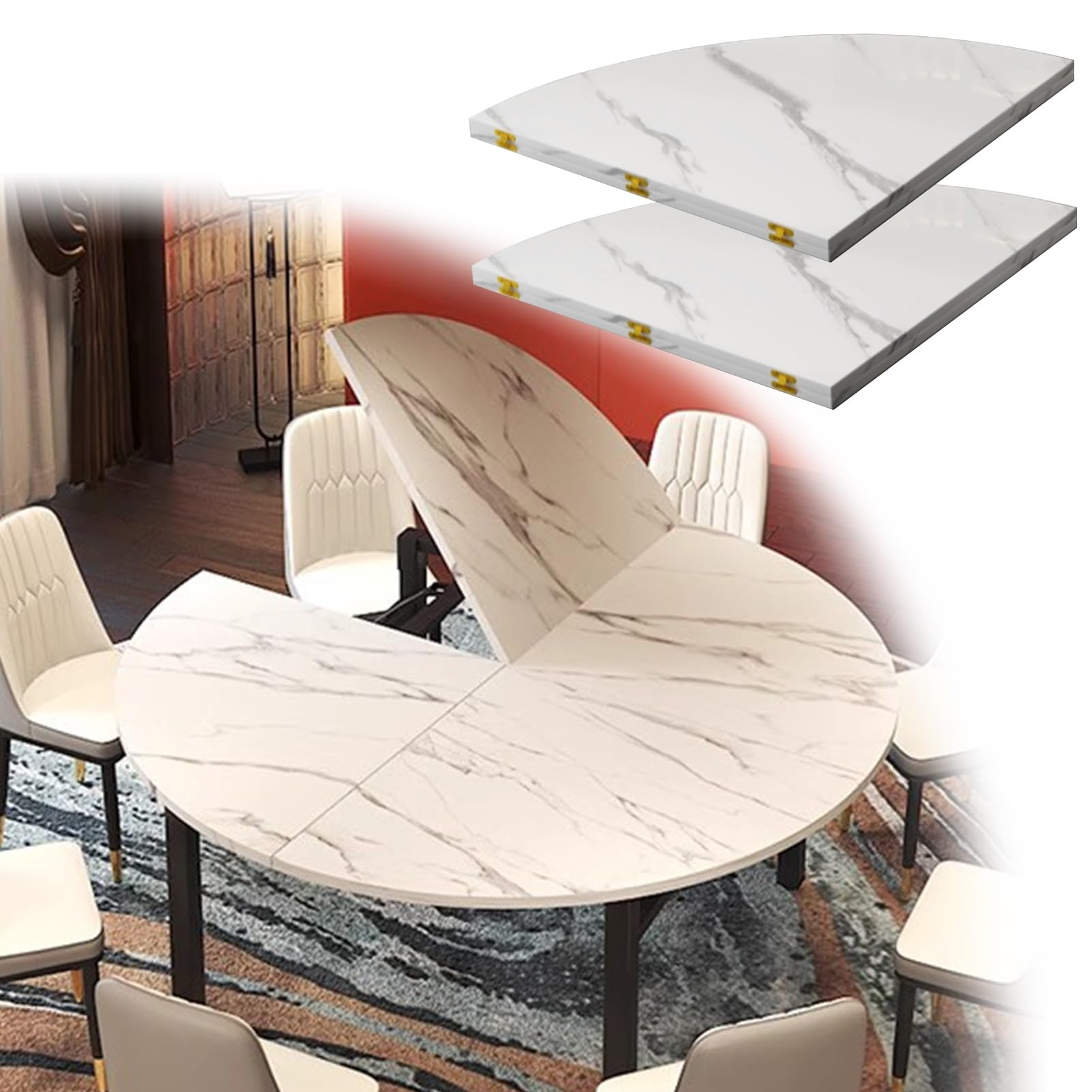 Dessus de table pliable rond en bois 140 cm fini l'encombrement meuble léger
