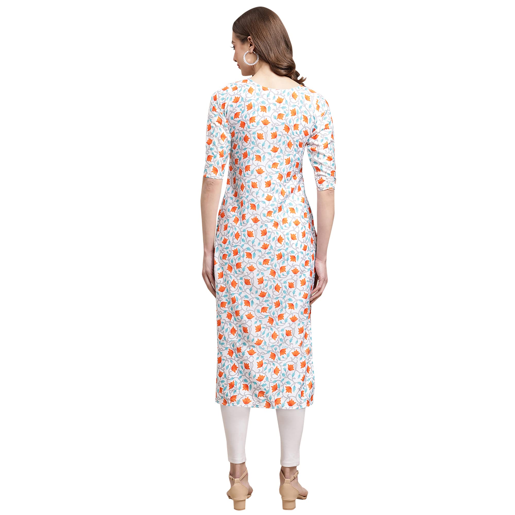 Pinkmint Women's Crepe Digital Print Straight Kurta Pack Of 6 [Cr-334-353-329-341-345-368-Xl]