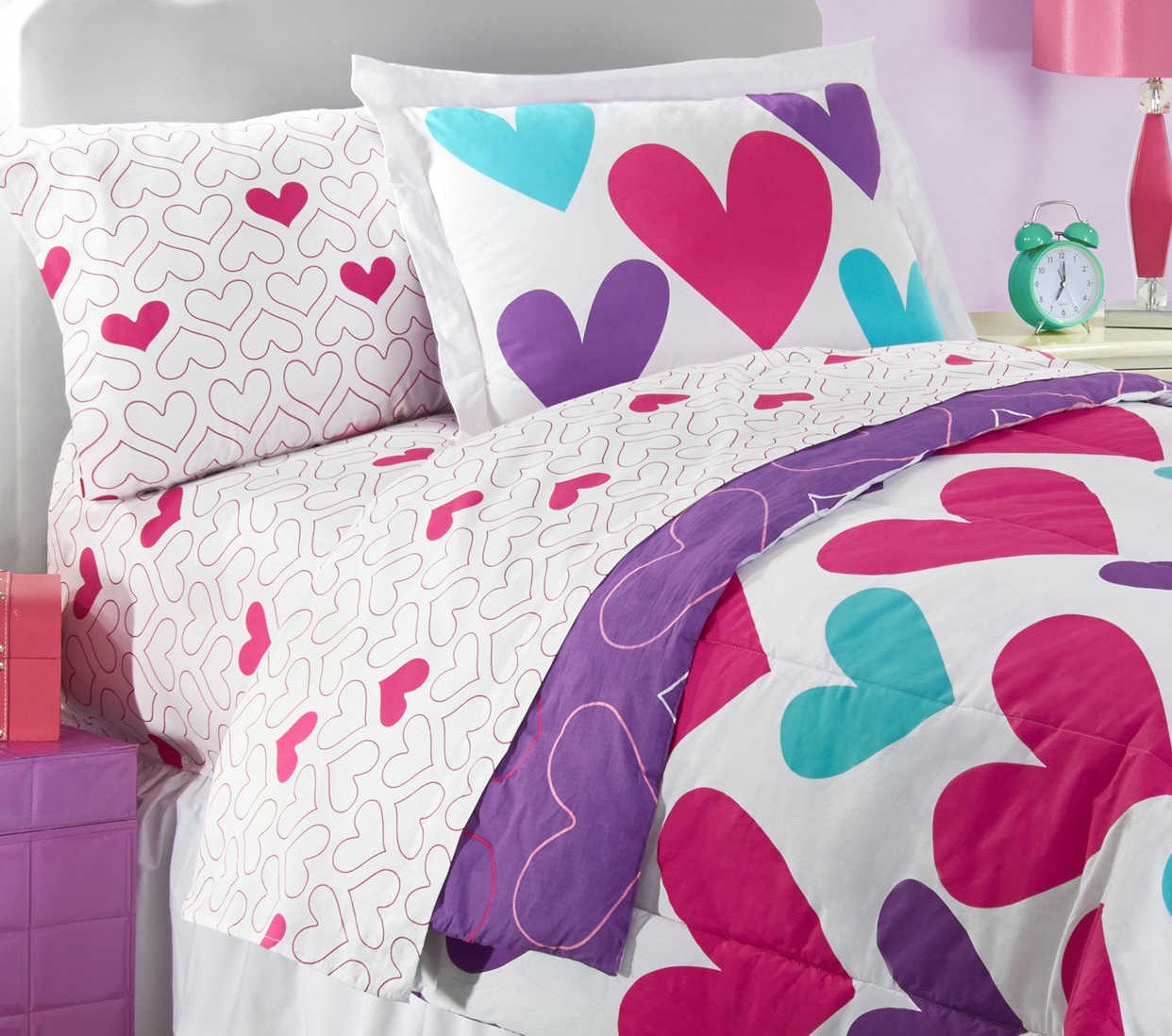 Hearts Sheets Set - 100% Cotton (Full Size)