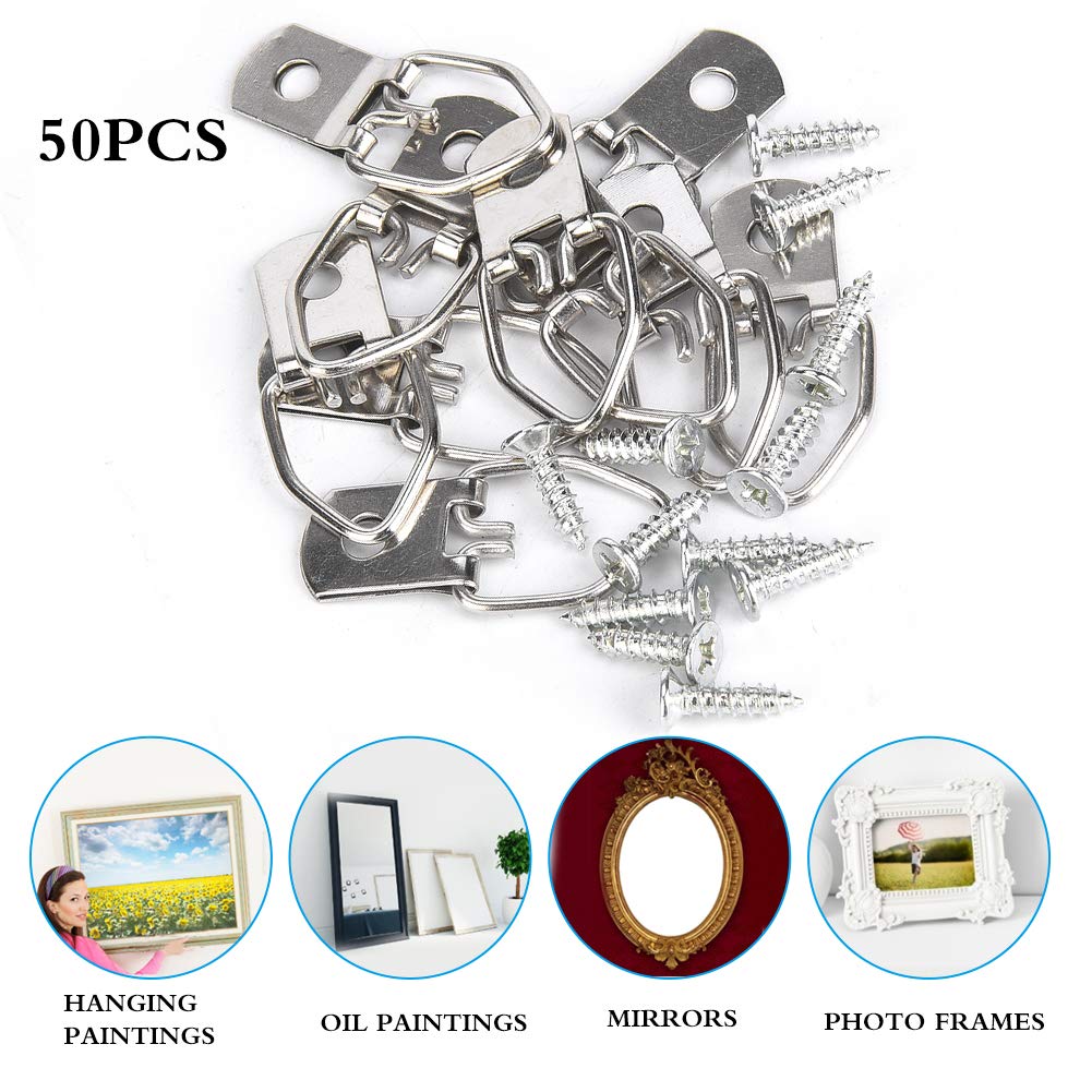 Ganci A D Per Cornici - 50 Pezzi Con Viti Per Appendere Quadri E Foto - Foto 4
