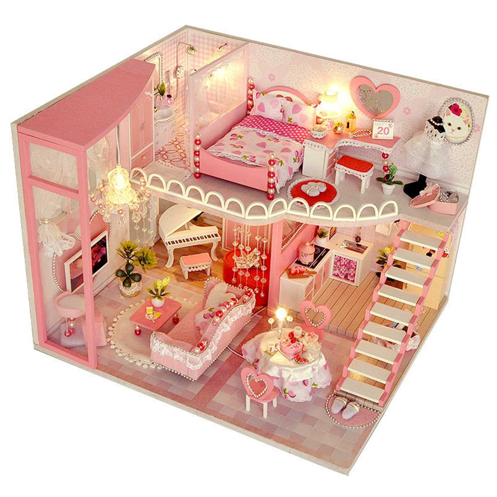 Amazon | 教育モデル DIY ミニチュア ドールハウス キット、防塵 Amazon | 教育モデル DIY ミニチュア ドールハウス キット、防塵