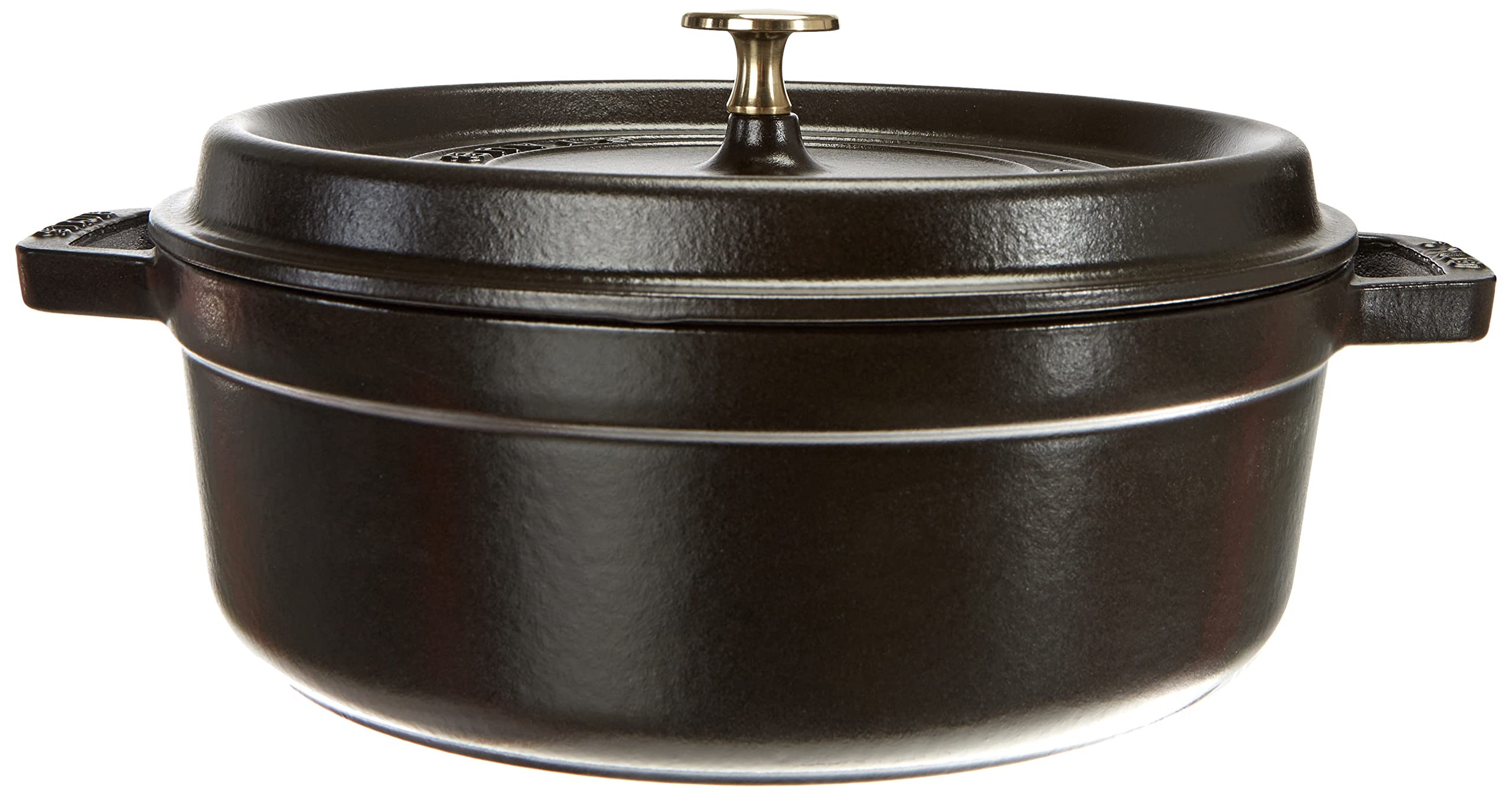 Staub 1112625 - Cocotte baja redonda, 26 cm, color negro