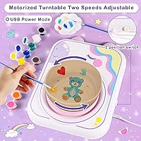 Vista 6 de weirtoya Pottery Wheel for Kids, Girls Arts and Crafts Toys for Kids Ages 8-12,Pottery Craft Kit with 3 Pack Air-Dry Clay, Art Supplies for Kids