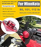Vista 2 de Eliminador de motor de arrastre para tuerca de aluminio ajuste personalizado para modelos MinnKota de 80, 101 y 112 libras (GFEL-MK-BK-DP) - Rojo