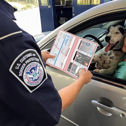 Miniatura 6 de XINLIYA Soporte para tarjeta de registro y seguro de automóvil, guantera de poliuretano para documentos esenciales, organizador de licencia de