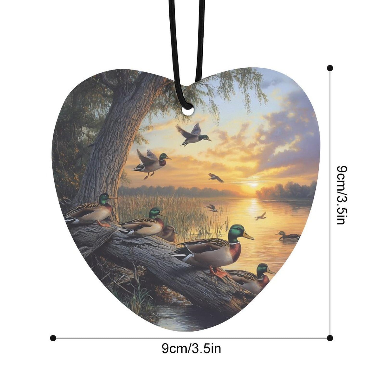 Mallard Ducks Lake Car Air Freshener Hanging Aromatherapy Tablets for Car Accessories Love form